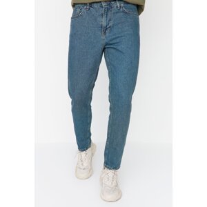 Trendyol Navy Green Tinted Relax Fit Boyfriend Jeans Denim Pants