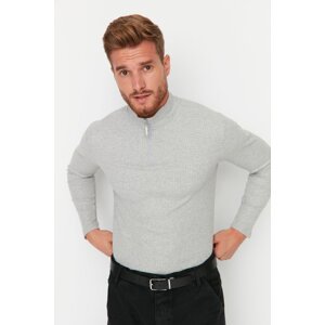 Trendyol Men's Anthracite Regular Fit High Neck Zippered Sweatshirt