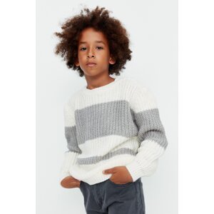 Trendyol Ecru Color Block Boy Knitwear Sweater