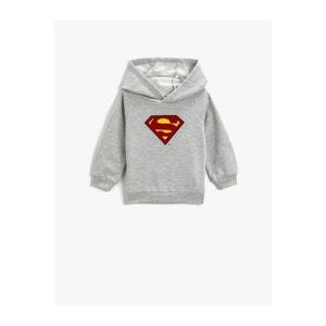 Koton Hooded Superman Printed Sweatshirt Licensed Long Sleeve