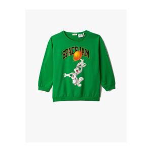 Koton Space Jam Themed Bugs Bunny Printed Sweatshirt Licensed Long Sleeve