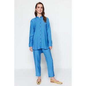 Trendyol Blue Woven Aerobin Shirt-Pants Suit