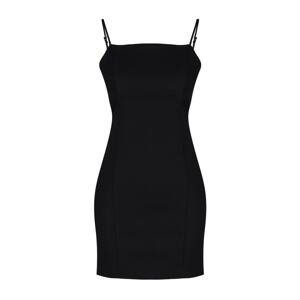 Trendyol Black Fitted Mini Woven Dress with Tie Detail