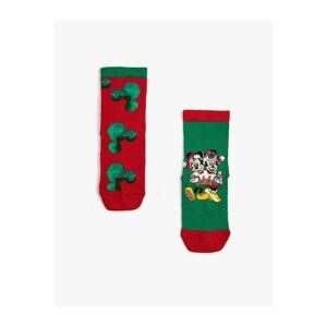 Koton 2-Pack Minnie And Mickey Mouse Printed Socks Licensed