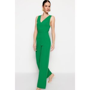 Trendyol Green Belted Maxi Woven Jumpsuit