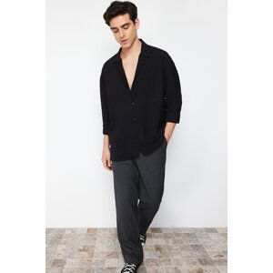 Trendyol Black Oversize Fit Wide Collar Shirt