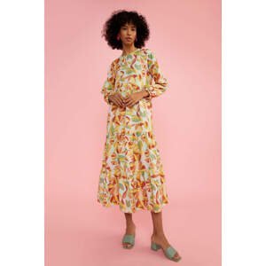 DEFACTO Regular Fit Long Sleeve Floral Print Maxi Dress