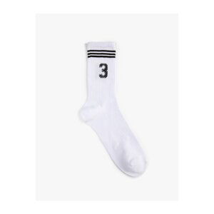 Koton Socket College Socks Embroidered Number