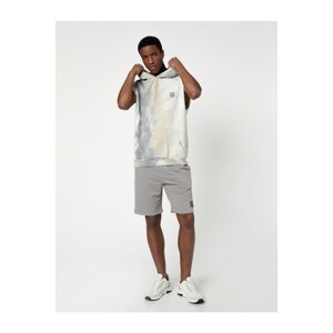 Koton Lace-Up Waist Bermuda Shorts with Pocket Dog Embroidered Slim Fit