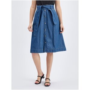 Orsay Modrá dámská džínová sukně s páskem - Dámské