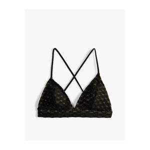 Koton Bralette Bikiny Top Trojúhelník Krajka Křížový Popruh