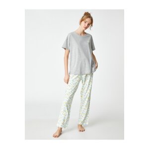 Koton Women's Underwear Pajama Set Patterned Short Sleeve Comfortable Fit