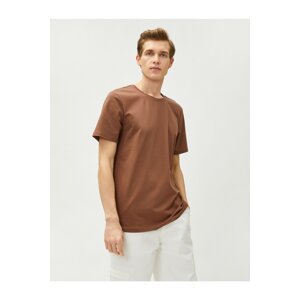 Koton Basic T-Shirt Label Detailní krátký rukáv Crew Neck Cotton