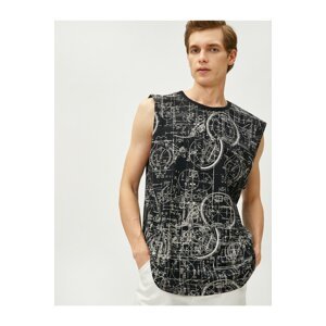 Koton Space Printed Singlets Crew Neck