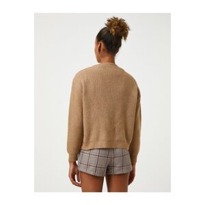 Koton V-Neck pletený svetr s dlouhým rukávem