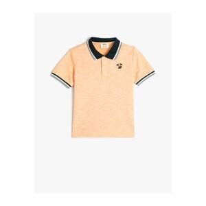 Koton Polo T-Shirt Short Sleeve Buttoned Embroidery Detailed Cotton