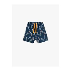 Koton Pineapple Printed Shorts with Tie Waist