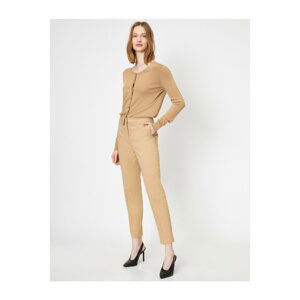 Koton Women's Cream Slim Fit Trousers