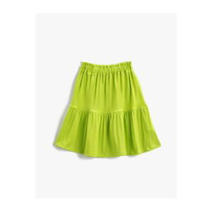 Koton Midi Skirt Flounced Tiered Elastic Waist