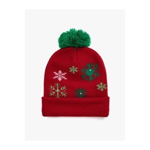 Koton Knitted Beret New Year's Themed Pom-Pom Glow in the Dark