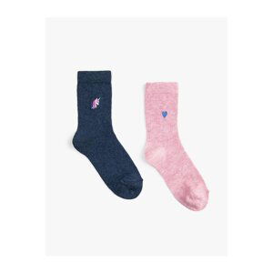 Koton Set of 2 Unicorn Embroidered Socks