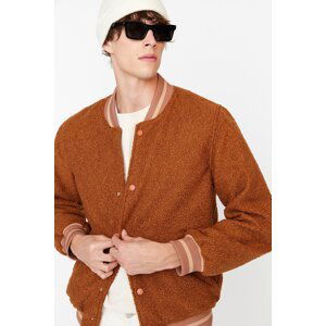 Trendyol Camel Bomber Boucle College Jacket