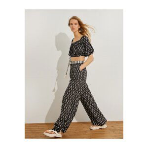 Koton Ethnic Printed Palazzo Trousers with Belt