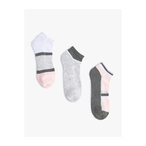 Koton Set of 3 Booties Socks Geometric Printed Textured