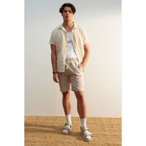 Trendyol Mink Men's Regular Fit Linen Look Shorts