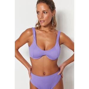 Trendyol Lilac Underwire Inverted V Underwire Textured Bikini Top