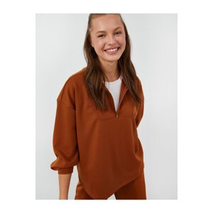 Koton High Neck Pajamas Top With Zipper