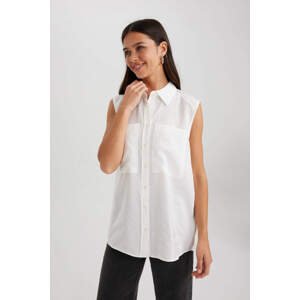 DEFACTO Oversize Fit Shirt Collar Premium Sleeveless Shirt
