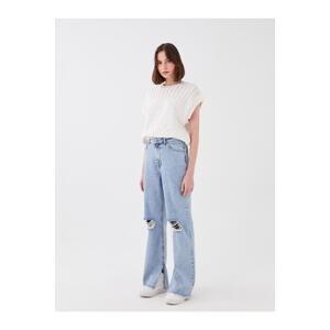 LC Waikiki Straight Fit Women's Jeans with Ripped Detail