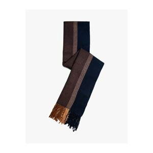 Koton Basic Long Scarf with Thin Tassel Detail Color Blocked