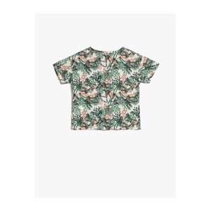 Koton Floral T-Shirt Short Sleeve Crew Neck Cotton