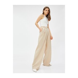 Koton Palazzo Trousers with Pockets Linen Blend