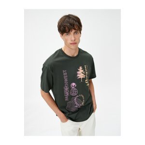 Koton Oversize T-Shirt Printed Space Themed Crew Neck Cotton