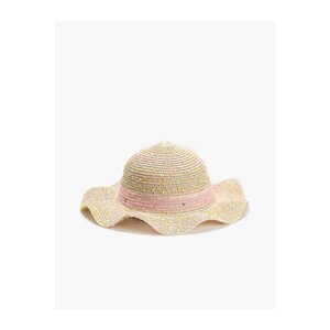 Koton Straw Hat with Tulle Bow Detail