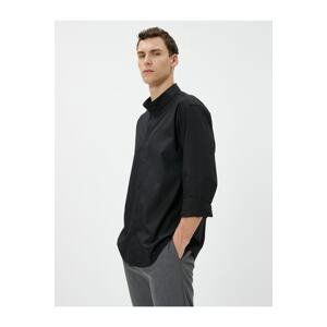 Koton Basic Shirt Classic Collar Long Sleeved Buttoned Cotton Non Iron