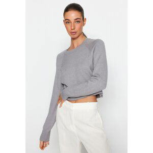 Trendyol šedá prémiová příze / speciální pletený svetr z příze