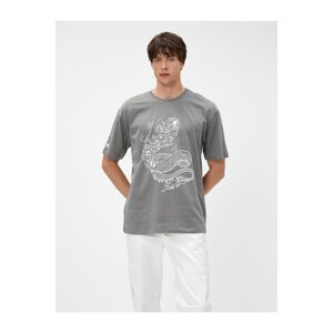 Koton Dragon Printed T-Shirt Crew Neck Short Sleeve
