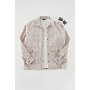 Trendyol Stone Oversize Fit Snap Closure Technical Fabric Parachute Limited Edition Shirt