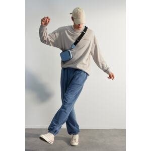 Trendyol Indigo Limited Edition Oversize 100% Cotton Sweatpants with Washing Effect