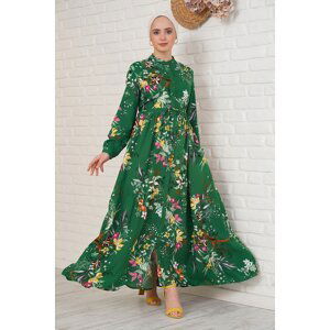 Bigdart 2144 Judge Collar Hijab Dress - Emerald Green