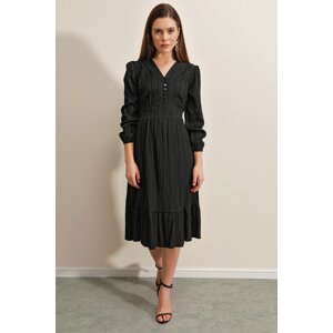 Bigdart 2371 Flounce Woven Dress - Black