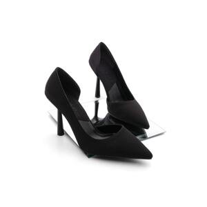 Marjin Women's Asymmetrical Stiletto Pointed Toe Heels Shoes Zella black