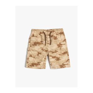 Koton Bermuda Camouflage Shorts Pocket Tie Waist Cotton