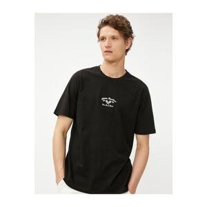 Koton College Embroidered T-Shirt Crew Neck Short Sleeve Cotton