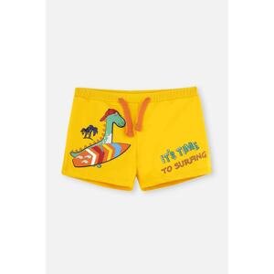 Dagi Yellow Boy's Dinosaur Printed Swim Shorts