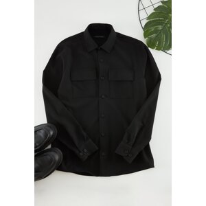 Trendyol Black Regular Fit Textured Double Pocket Shirt